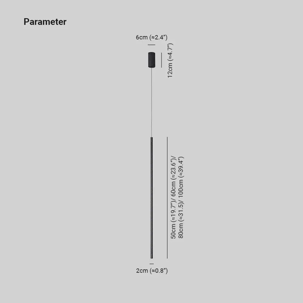 Erix Minimalist Linear Pendant Light Bedside, Black