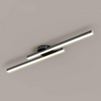 Modern LED Semi Flush Mount Ceiling Light, Aluminum, Dimmable, Black White