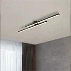 Modern LED Semi Flush Mount Ceiling Light, Aluminum, Dimmable, Black White