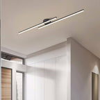 Modern LED Semi Flush Mount Ceiling Light, Aluminum, Dimmable, Black White
