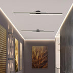 Modern LED Semi Flush Mount Ceiling Light, Aluminum, Dimmable, Black White