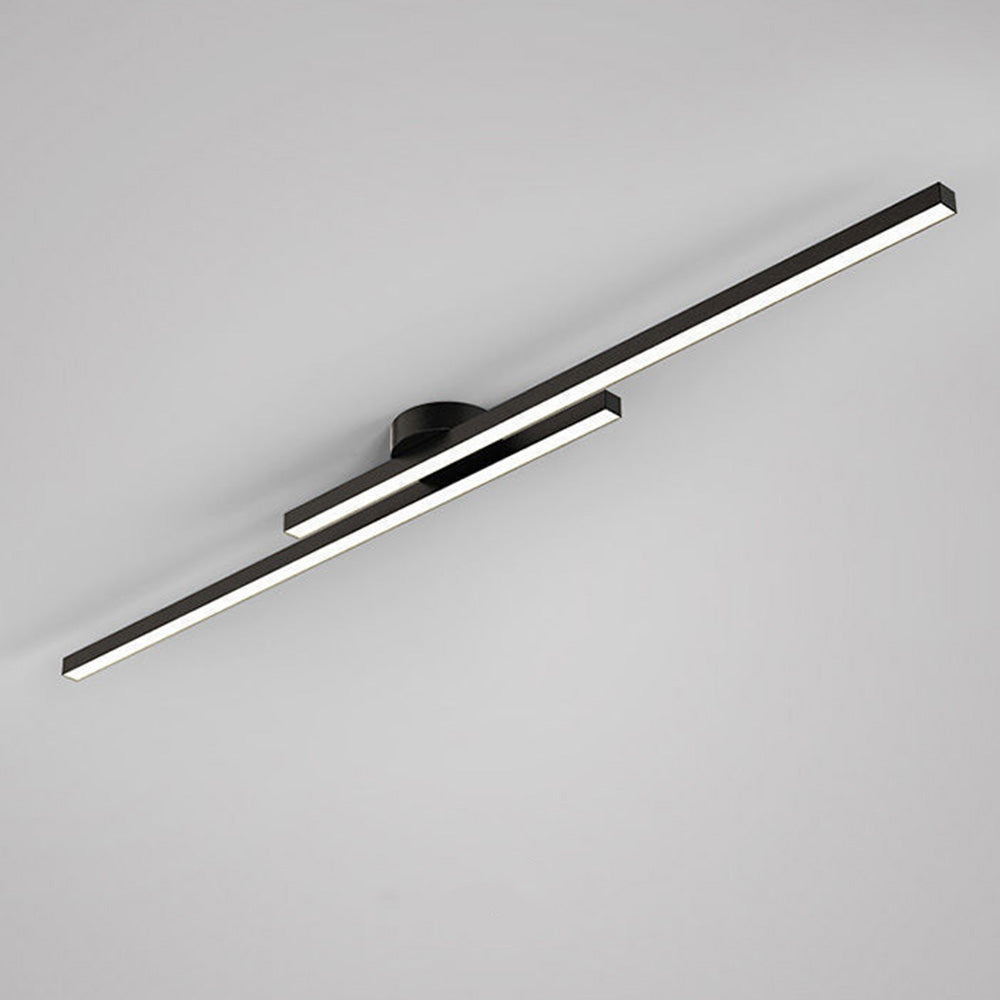 Modern LED Semi Flush Mount Ceiling Light, Aluminum, Dimmable, Black White