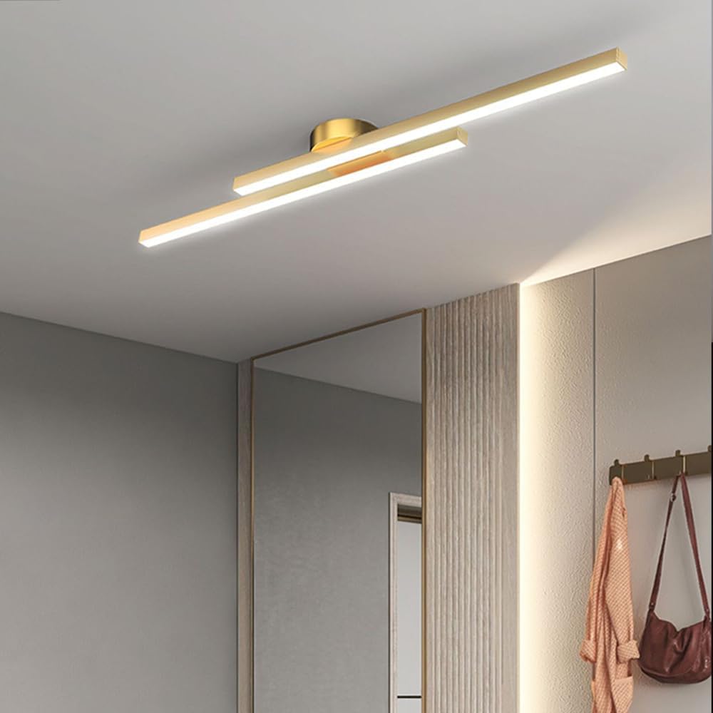 Modern LED Semi Flush Mount Ceiling Light, Aluminum, Dimmable, Black White