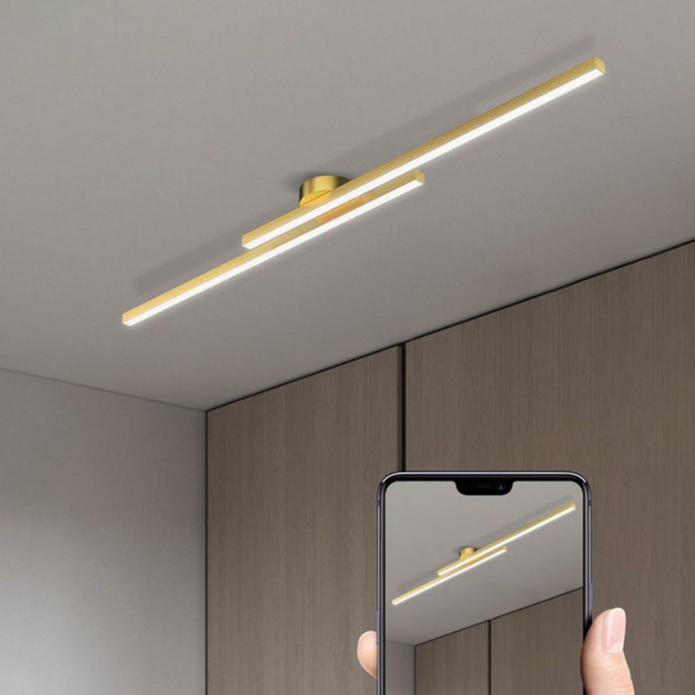 Modern LED Semi Flush Mount Ceiling Light, Aluminum, Dimmable, Black White