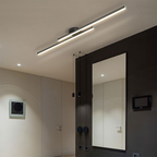 Modern LED Semi Flush Mount Ceiling Light, Aluminum, Dimmable, Black White