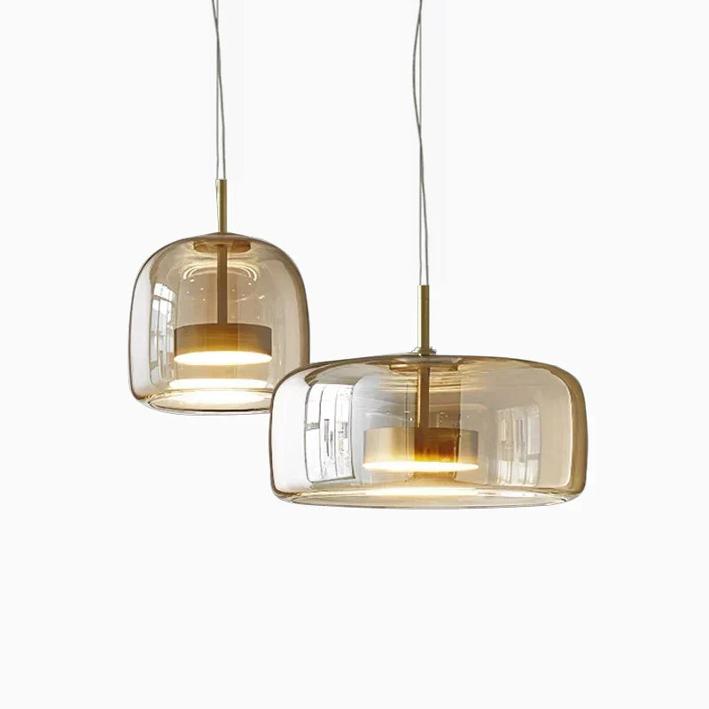 Modern Glass Pendant Light, LED Hanging Ceiling Lamp, Warm Kitchen Island