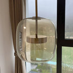 Modern Glass Pendant Light, LED Hanging Ceiling Lamp, Warm Kitchen Island