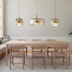 Modern Glass Pendant Light, LED Hanging Ceiling Lamp, Warm Kitchen Island