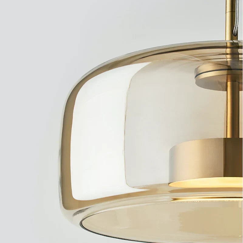 Modern Glass Pendant Light, LED Hanging Ceiling Lamp, Warm Kitchen Island