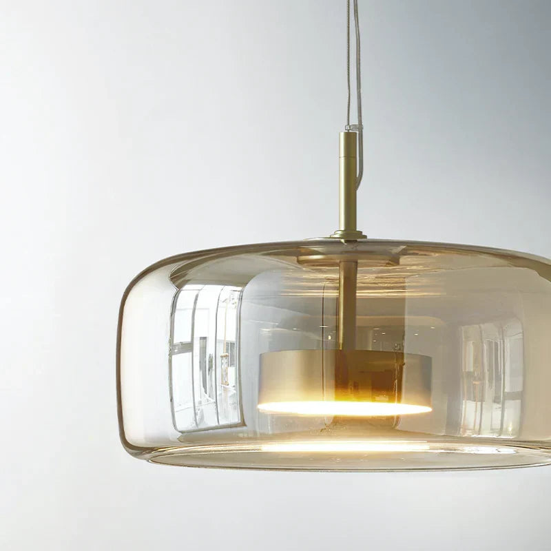 Modern Glass Pendant Light, LED Hanging Ceiling Lamp, Warm Kitchen Island