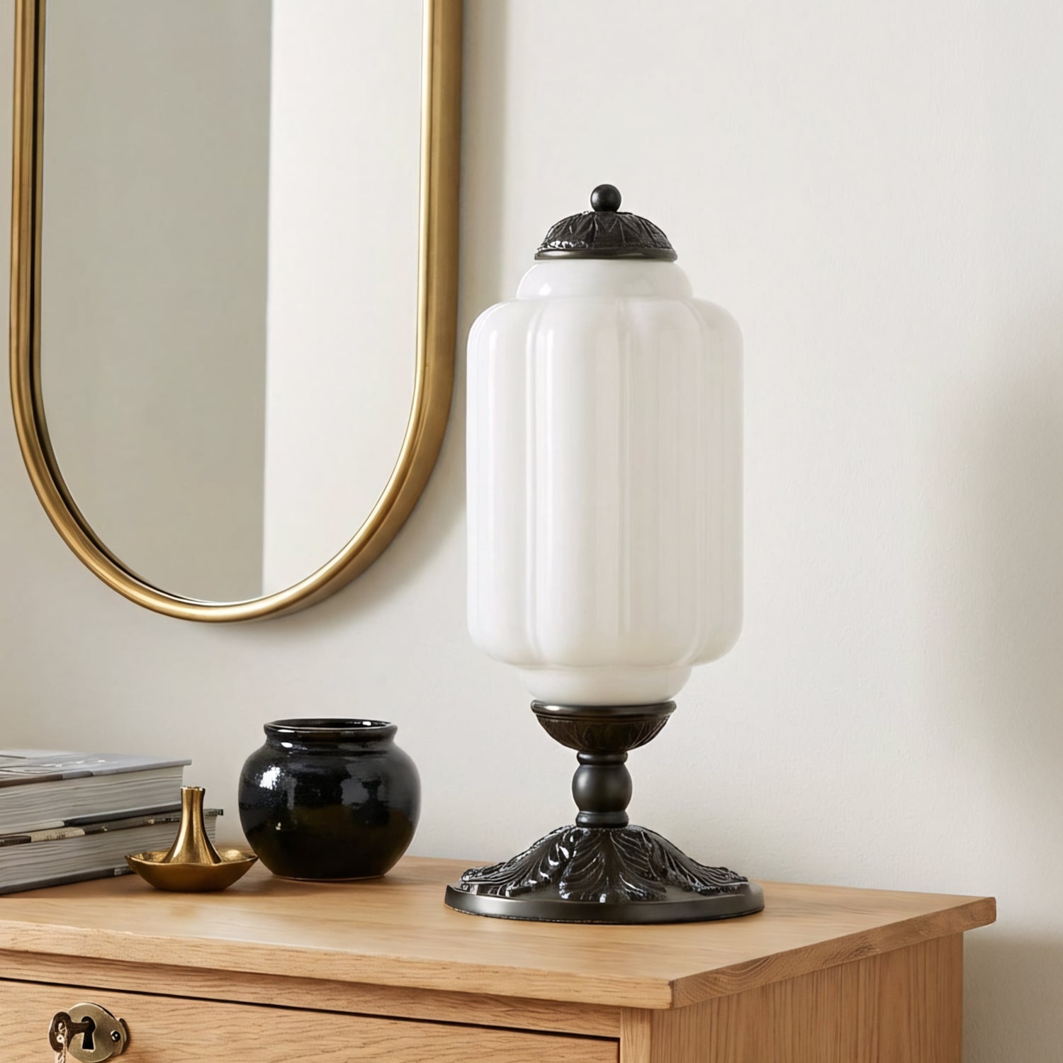 Lumi French Retro Cream Textured Glass Table Lamp Eloise Bedside Living Room — 15 Variants
