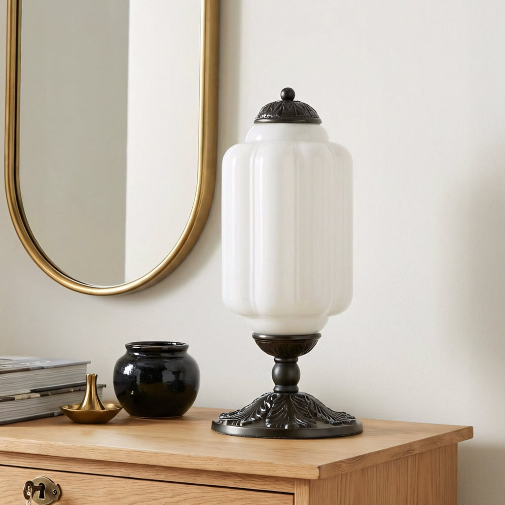 Lumi French Retro Cream Textured Glass Table Lamp Eloise Bedside Living Room — 15 Variants