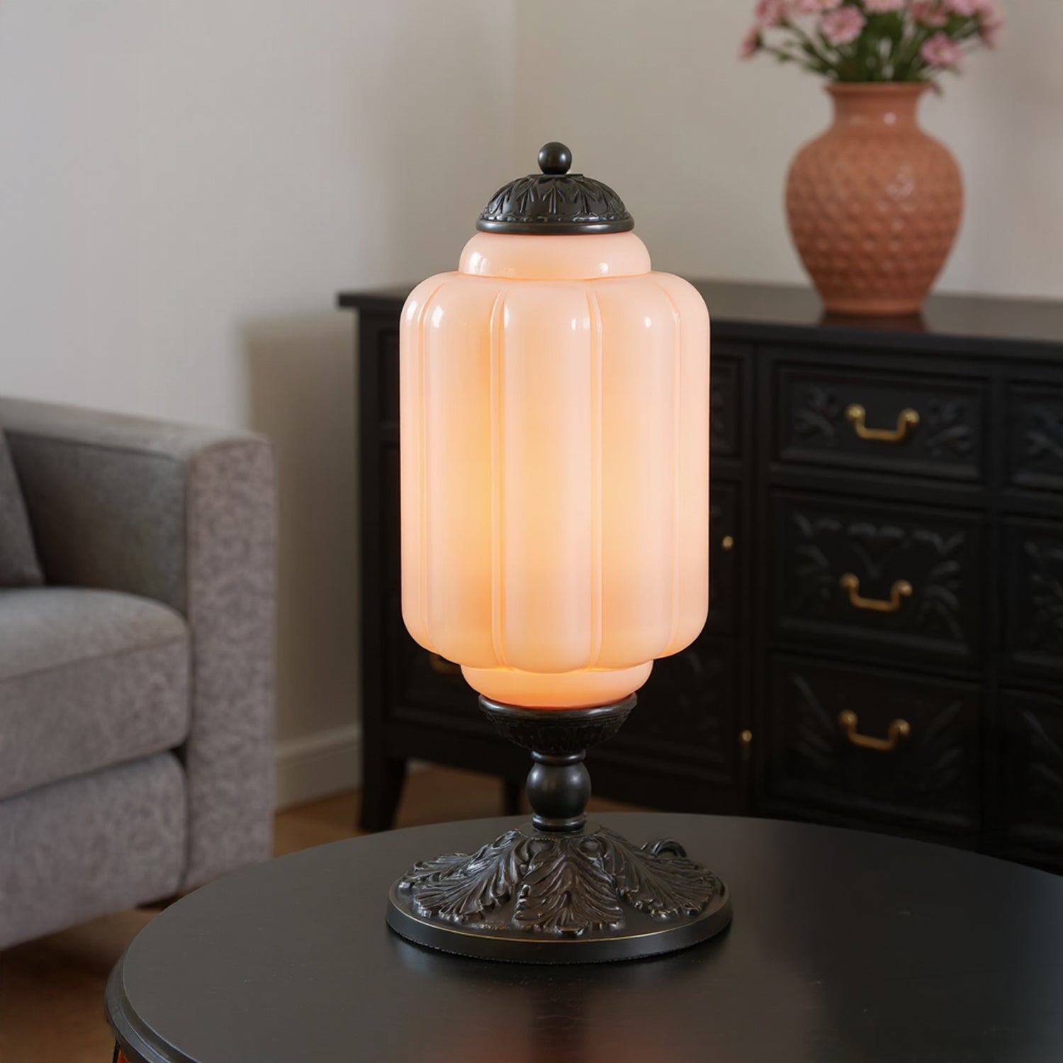 Lumi French Retro Cream Textured Glass Table Lamp Eloise Bedside Living Room — 15 Variants
