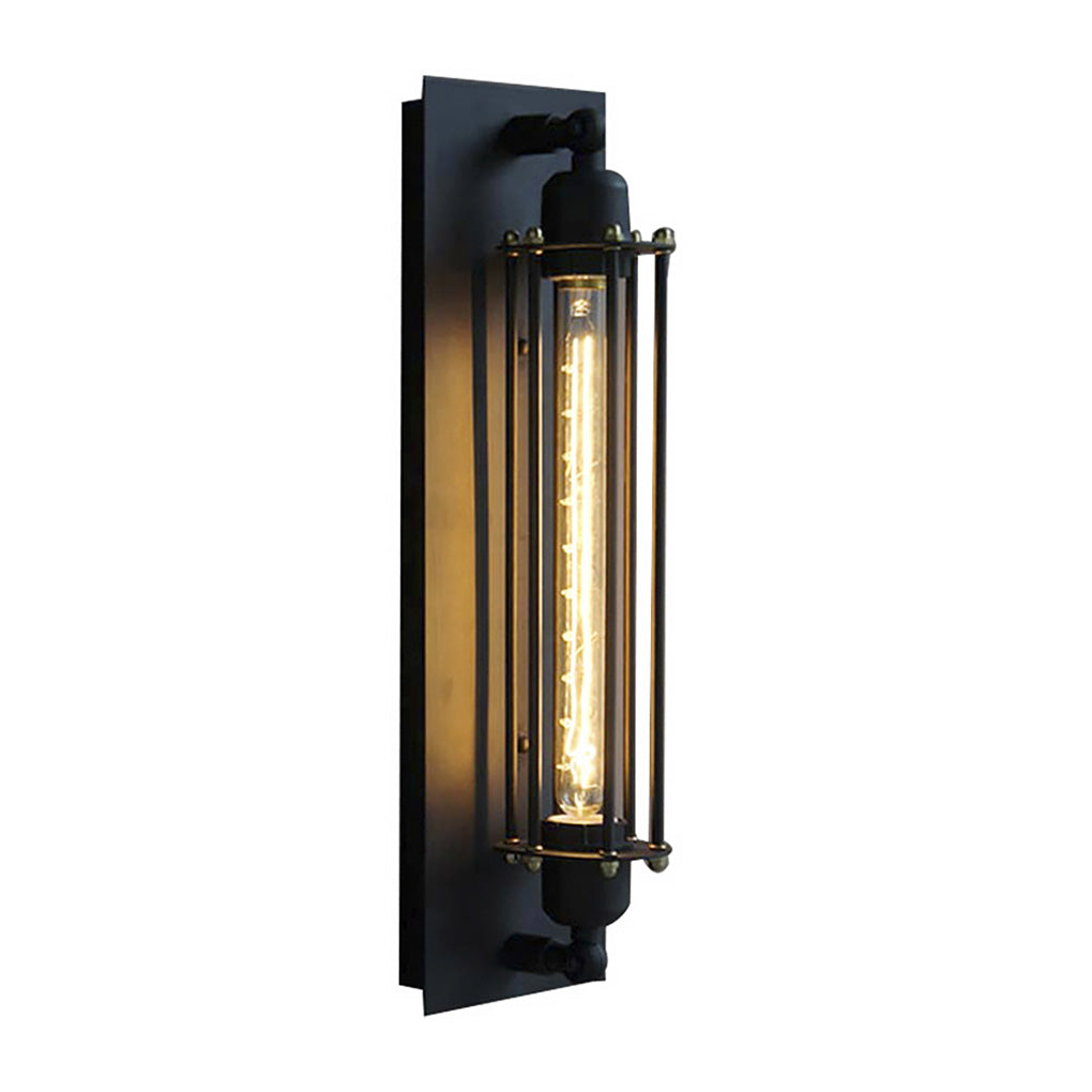 Vintage Industrial LED Wall Sconce Black Iron Linear E27 Porch Bedroom