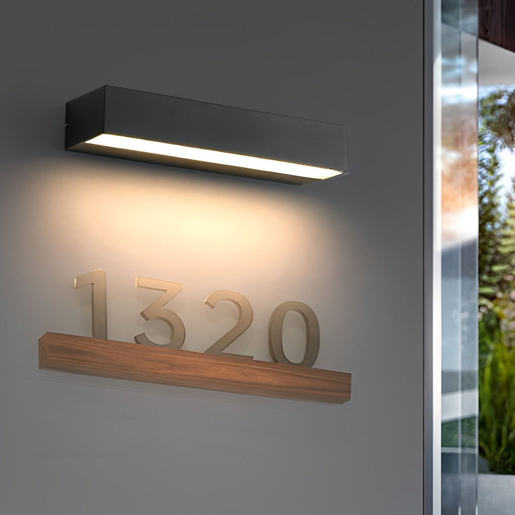 Exterior Porch Light Fixture Modern Waterproof LED Rectangular Hardwired