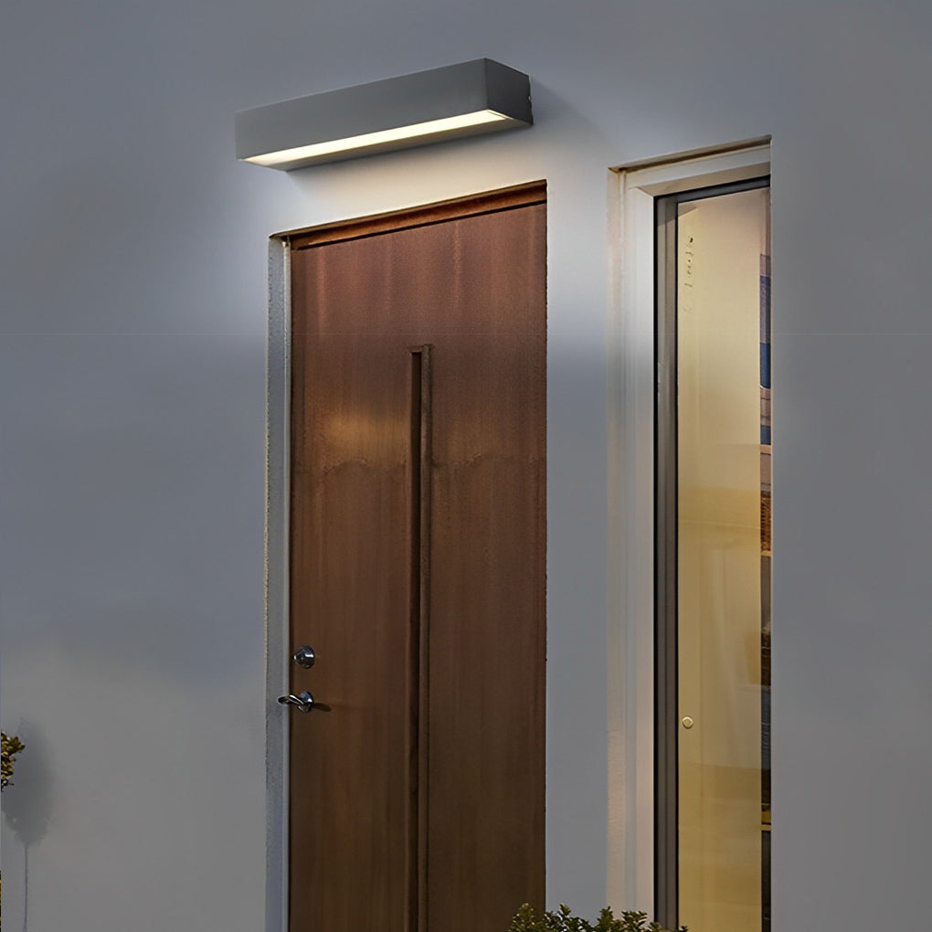 Exterior Porch Light Fixture Modern Waterproof LED Rectangular Hardwired