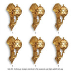 Peacock Outdoor Wall Light Retro European Aluminum Waterproof Hardwired — Black Bronze Sets
