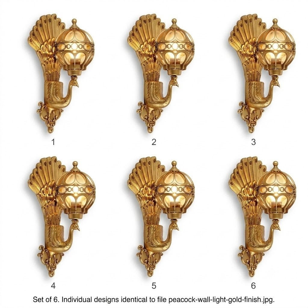Peacock Outdoor Wall Light Retro European Aluminum Waterproof Hardwired — Black Bronze Sets