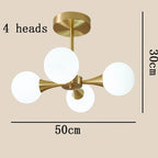 Valentina  Contemporary  Flush Mount Ceiling  Light, Glass Bubble