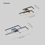 Arisha Rectangular Flush Mount Ceiling Light, 2 Colour