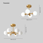 Valentina  Contemporary  Flush Mount Ceiling  Light, Glass Bubble