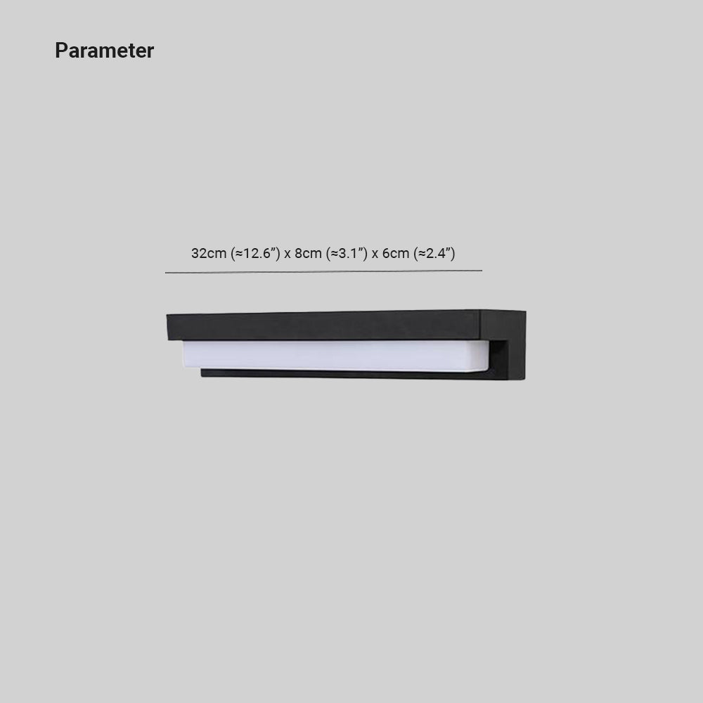 Ray Minimalist Black Solar-Powered Linear Outdoor Wall Lamp