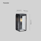 Ray Modern Rectangular Solar-Powered Waterproof Glass Outdoor Wall Light