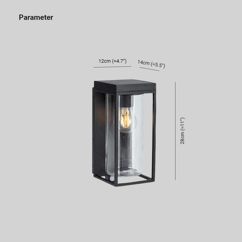 Ray Modern Rectangular Solar-Powered Waterproof Glass Outdoor Wall Light