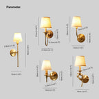 Tiffany Vintage Rustic Gold Fabric LED Wall Lamp – Elegant Lantern-Style Lighting