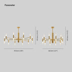 Kristy Modern Cylindrical Metal Chandelier, Gold