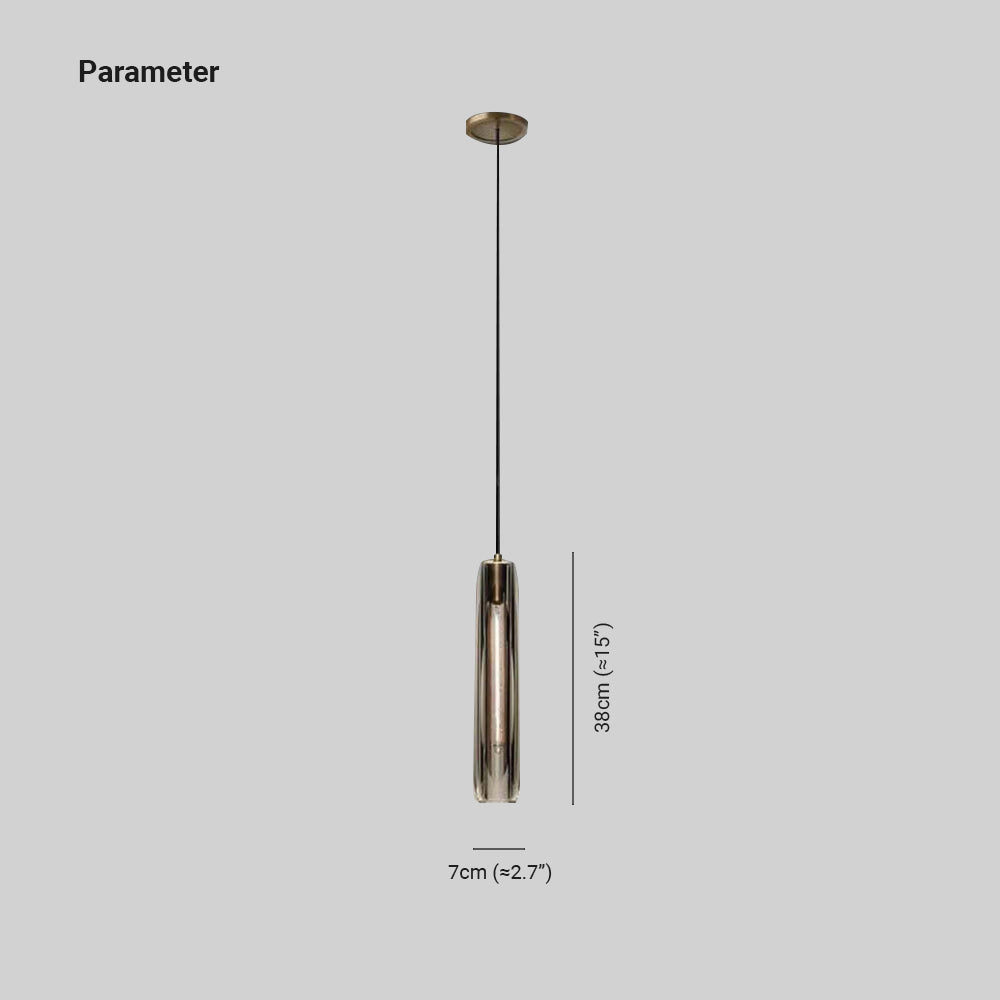 June Brass Designer Glass Pendant Lamp Smoky