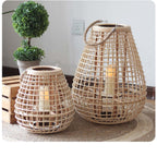 Ritta Floor Lamp, Wood & Rattan