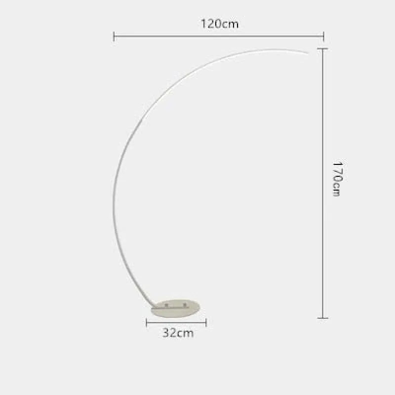 Mira Modern Arc LED Floor Lamp, Black/White, Metal/Silicon