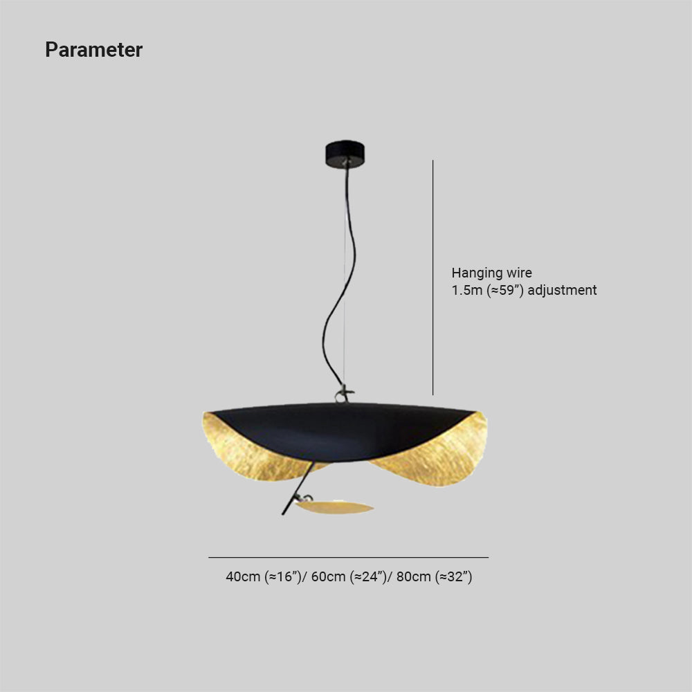 Airsha Pendant Light 3 Colour, Gold Foil Pendant Lights