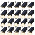 Solar Down Light Wall Sconce Waterproof Black Modern LED Outdoor — Sets of 2 to 10
