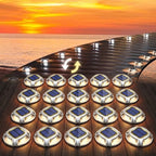 Solar Driveway Marker Lights IP68 Warm White LED Flush Mount Outdoor — 8, 12 & 20-Pack