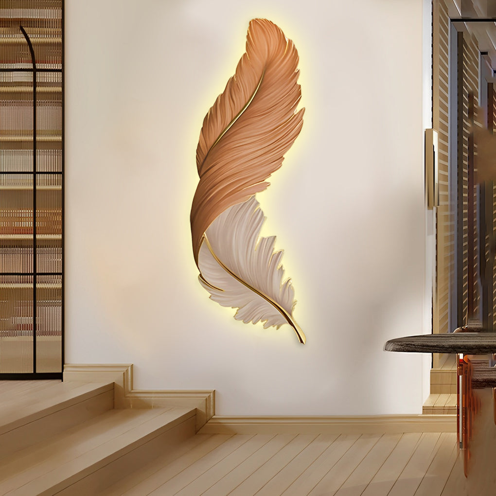 Feather Wall Lamp USB DC5V Remote Control LED Art Deco Bedroom Living Room