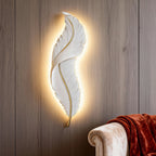 Feather Resin Wall Light Modern LED Bedroom Corridor Dimmable — White Blue 7 to 9 Inch Sets