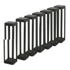 Modern Black Aluminum Solar Pathway Bollard Light IP65 Outdoor Garden Driveway — Singles to 8-Pack