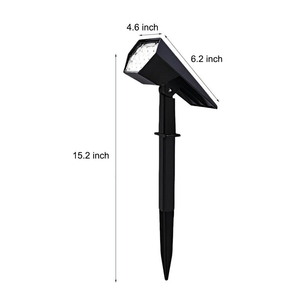 Solar Flood Spike Light Adjustable Angle Aluminum Glass Landscape Outdoor — Warm White Sets