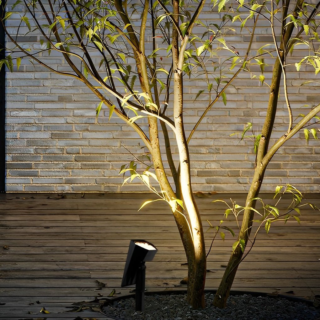 Solar Flood Spike Light Adjustable Angle Aluminum Glass Landscape Outdoor — Warm White Sets