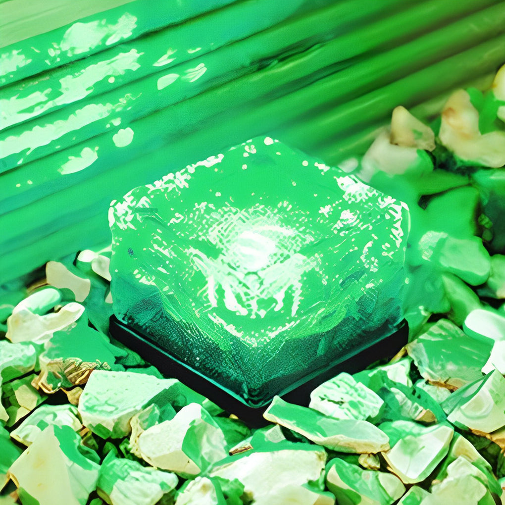 Solar Ice Cube Step Lights Modern Crystal Glass Outdoor Walkway Garden — Sets of 4 to 15