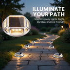 Solar driveway marker lights IP68 warm white LED flush mount outdoor — 8, 12 and 20-pack