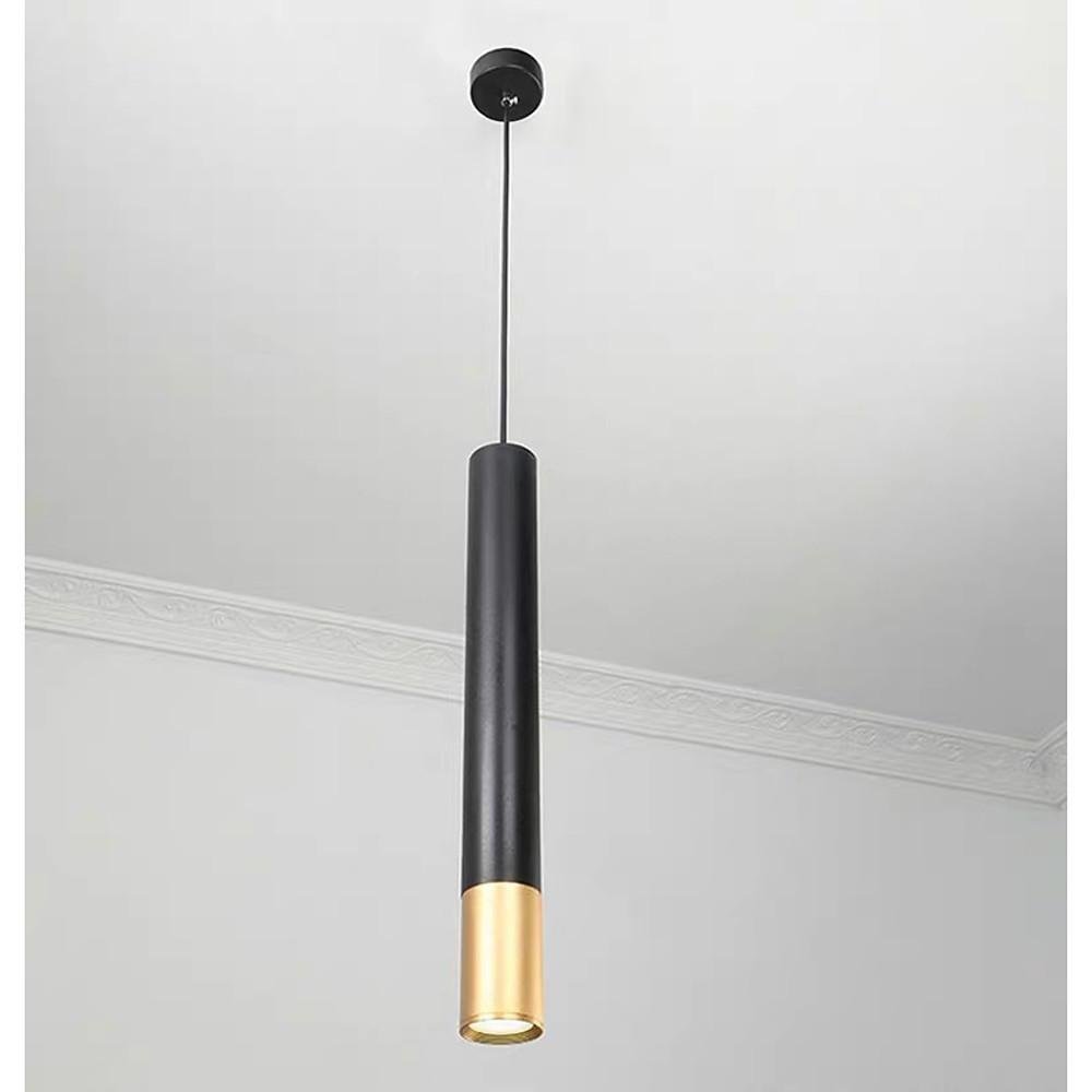 Cylinder Pendant Light Slim LED 3-Step Dimming Scandinavian Modern Gold Black Bedroom Dining — Single 2 to 5 Pack