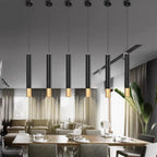 Cylinder Pendant Light Slim LED 3-Step Dimming Scandinavian Modern Gold Black Bedroom Dining — Single 2 to 5 Pack
