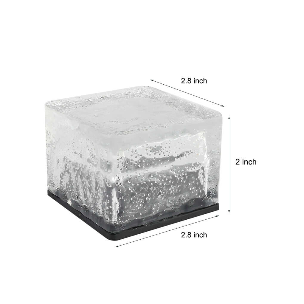 Solar Ice Cube Step Lights Modern Crystal Glass Outdoor Walkway Garden — Sets of 4 to 15