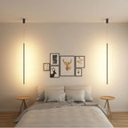 Erix Minimalist Linear Pendant Light Bedside, Black