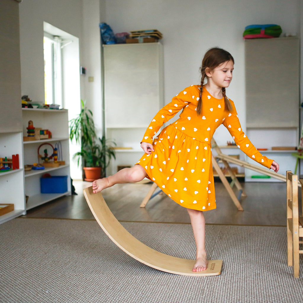 Large Wooden Balance Board (With Coloured Felt)