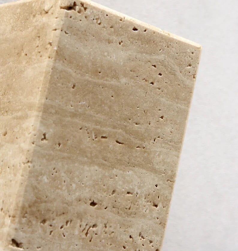 Travertine Stone Wall Sconce Natural LED Bathroom Bedroom Living Room — Round Square 2 Sizes