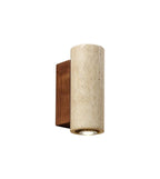 Travertine Stone Wall Sconce Natural LED Bathroom Bedroom Living Room — Round Square 2 Sizes